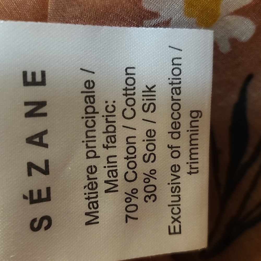 Sezane Rust Brown Floral Button-Up Blouse - Picture 7 of 7